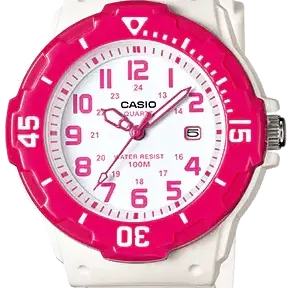 image #0 of שעון יד אנלוגי לנשים עם רצועת סיליקון לבנה Casio LRW-200H-4BVDF - ורוד / לבן
