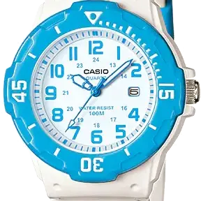 image #0 of שעון יד אנלוגי לנשים עם רצועת סיליקון לבנה Casio LRW-200H-2BVDF - כחול / לבן