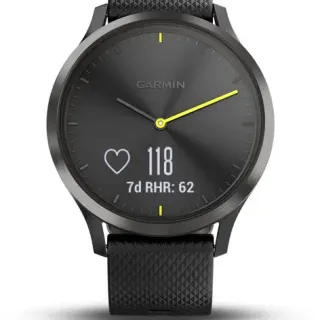 image #2 of מציאון ועודפים - שעון ספורט חכם Garmin Vivomove HR Sport צבע שחור עם רצועת סיליקון שחורה גודל Large