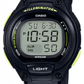 image #0 of שעון יד דיגיטלי עם רצועת סיליקון שחורה  Casio LW-203-1BVDF - שחור