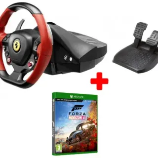 image #0 of הגה מירוצים עם דוושות Thrustmaster Ferrari 458 Spider לאקסבוקס ONE כולל משחק Forza Horizon 4