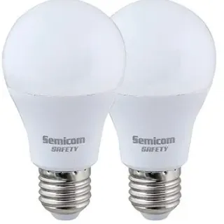 image #0 of זוג נורות לד בגוון אור יום (לבן)  Semicom SAFETY E27 A60 10W
