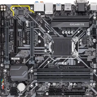 image #2 of לוח אם Gigabyte B365M D3H LGA1151v2, Intel B365, DDR4, 2xPCI-E, VGA, DVI, HDMI, DP