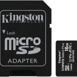 image #1 of כרטיס זיכרון עם מתאם Kingston Micro SDHC Canvas Select Plus UHS-I SDCS2/16GB - נפח 16GB
