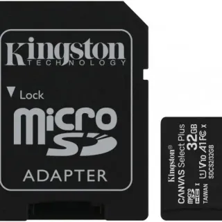 image #1 of כרטיס זיכרון עם מתאם Kingston Micro SDHC Canvas Select Plus UHS-I SDCS2/32GB - נפח 32GB