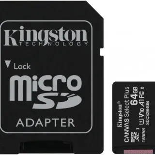 image #1 of כרטיס זיכרון עם מתאם Kingston Micro SDXC Canvas Select Plus UHS-I SDCS2/64GB - נפח 64GB