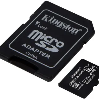 image #2 of מארז 2 כרטיסי זיכרון עם מתאם Kingston Micro SDHC Canvas Select Plus UHS-I SDCS2/16GB-2P1A - נפח 16GB