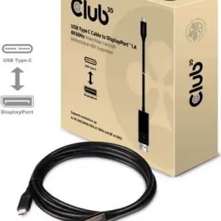 image #0 of כבל מחיבור USB 3.1 Type-C לחיבור DisplayPort 1.4 HBR3 8K60Hz באורך 1.8 מטרים Club3D CAC-1557