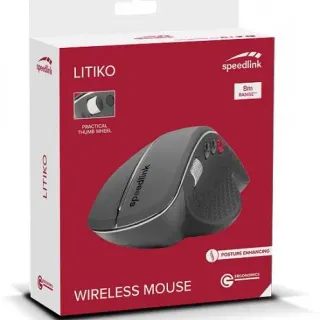 image #4 of עכבר אלחוטי SpeedLink Litiko Wireless Ergonomic - צבע שחור