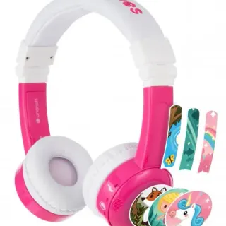 image #0 of אוזניות לילדים מתקפלות עם הגבלת ווליום BuddyPhones InFlight - צבע ורוד