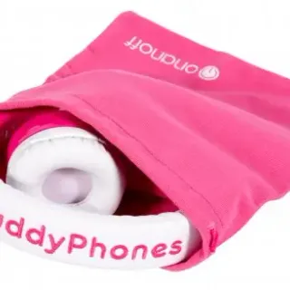 image #2 of אוזניות לילדים מתקפלות עם הגבלת ווליום BuddyPhones InFlight - צבע ורוד