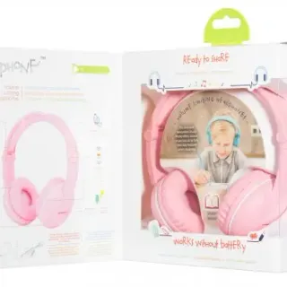 image #2 of אוזניות Bluetooth אלחוטיות ומתקפלות לילדים עם הגבלת ווליום BuddyPhones Play - בצבע ורוד
