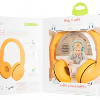 image #3 of אוזניות Bluetooth אלחוטיות ומתקפלות לילדים עם הגבלת ווליום BuddyPhones Play  - בצבע צהוב
