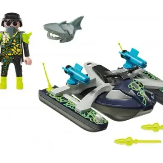 image #4 of סוכנים חשאיים - יחידת הכרישים ואופנוע ים עם רקטות Playmobil 70007 