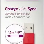 image #1 of כבל סנכרון וטעינה USB מסוג Philips C אורך 1.2 מטר - צבע אדום