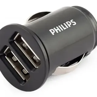 image #0 of מטען אוניברסלי לרכב בעל 2 יציאות Philips 2.4A DLP2554 USB
