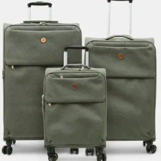 image #0 of סט 3 מזוודות מבד Travel Club - צבע אפור כהה