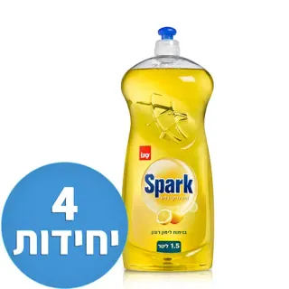 image #0 of נוזל כלים בניחוח לימון 1.5 ליטר Sano Spark - סך הכל 4 יחידות