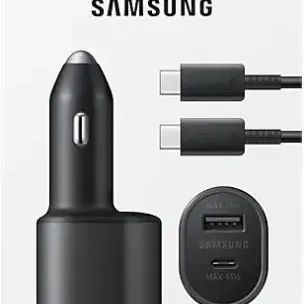 image #6 of מטען מקורי כפול מהיר לרכב עם כבל Samsung Fast Charge 45W+15W USB Type-C 